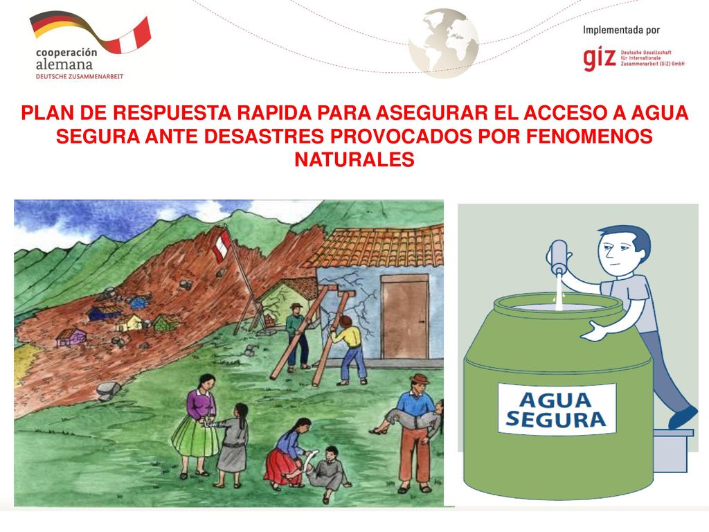 PLAN DE RESPUESTA RAPIDA PARA ASEGURAR EL ACCESO A AGUA SEGURA ANTE DESASTRES PROVOCADOS POR FENOMENOS NATURALES