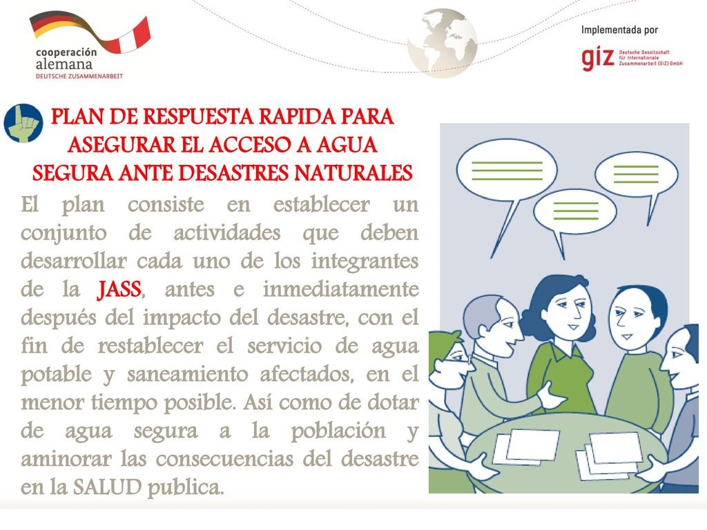 PLAN DE RESPUESTA RAPIDA PARA ASEGURAR EL ACCESO A AGUA SEGURA ANTE DESASTRES NATURALES