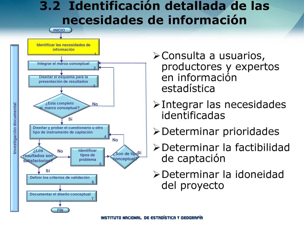 3.2 Identificación detallada de las necesidades de información