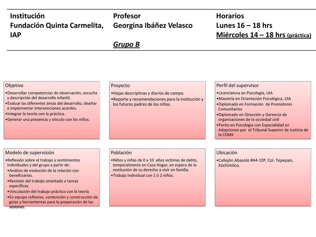 Fundación Quinta Carmelita, IAP Profesor Georgina Ibáñez Velasco
