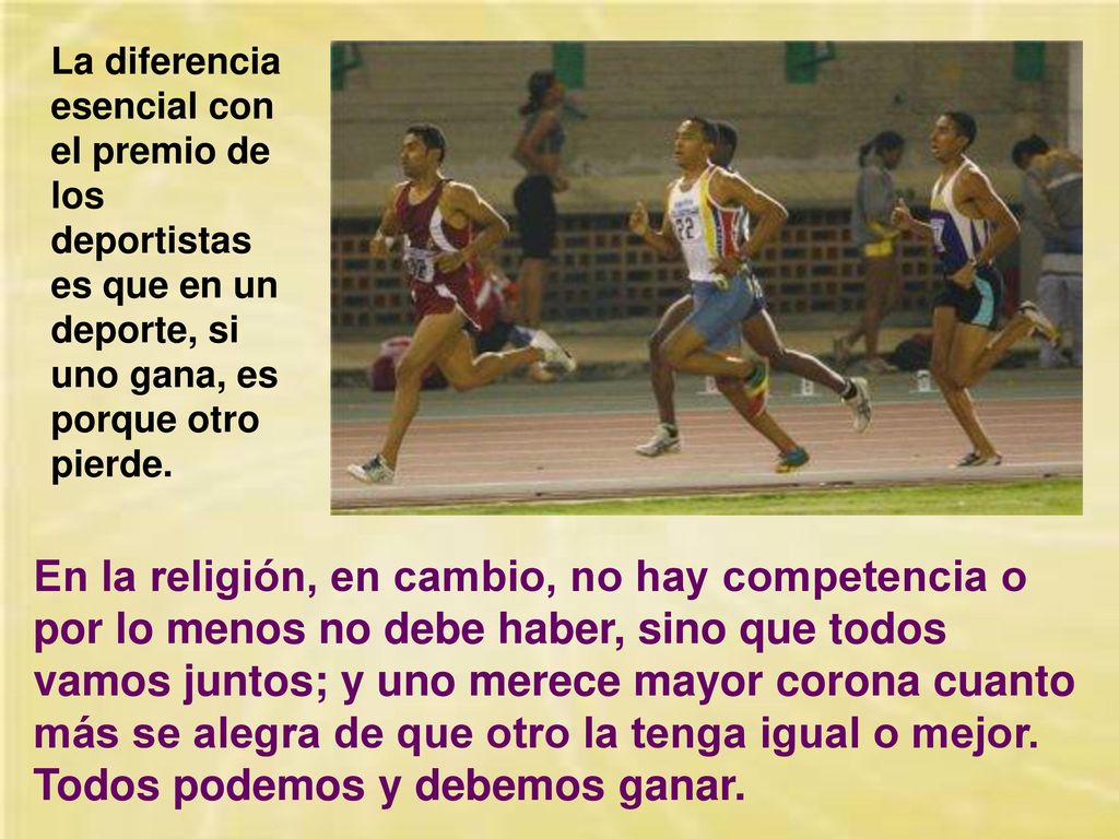 La diferencia esencial con el premio de los deportistas es que en un deporte, si uno gana, es porque otro pierde.