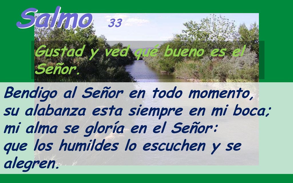 Salmo 33 Gustad y ved qué bueno es el Señor.
