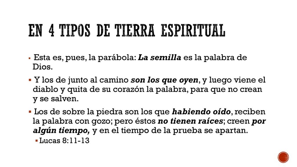 En 4 tipos de tierra espiritual