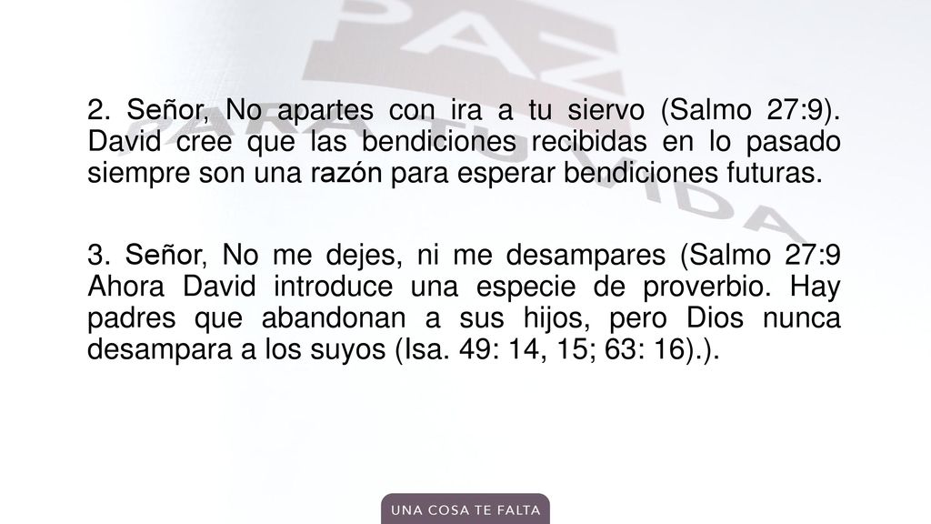 2. Señor, No apartes con ira a tu siervo (Salmo 27:9)