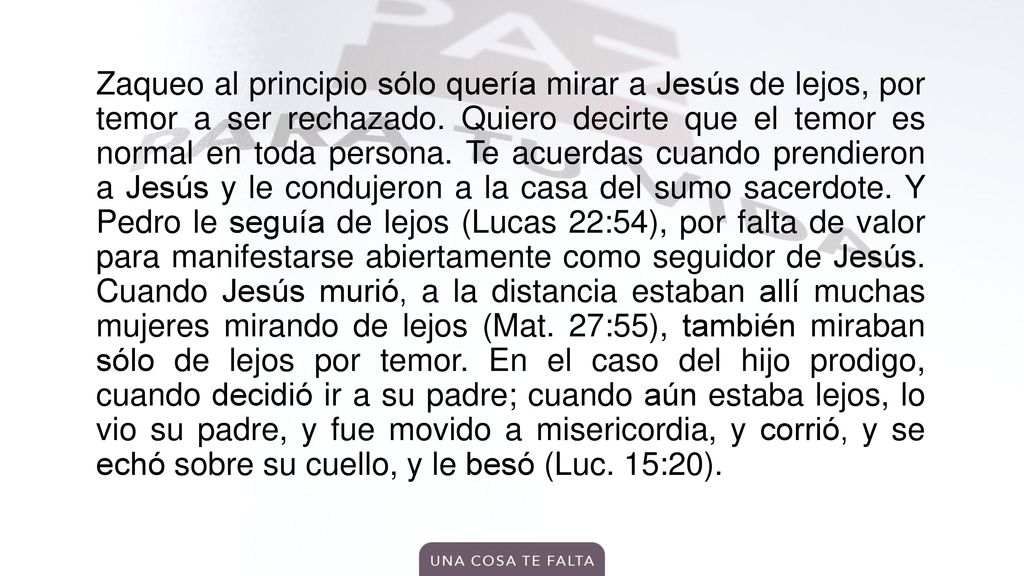Zaqueo al principio sólo quería mirar a Jesús de lejos, por temor a ser rechazado.