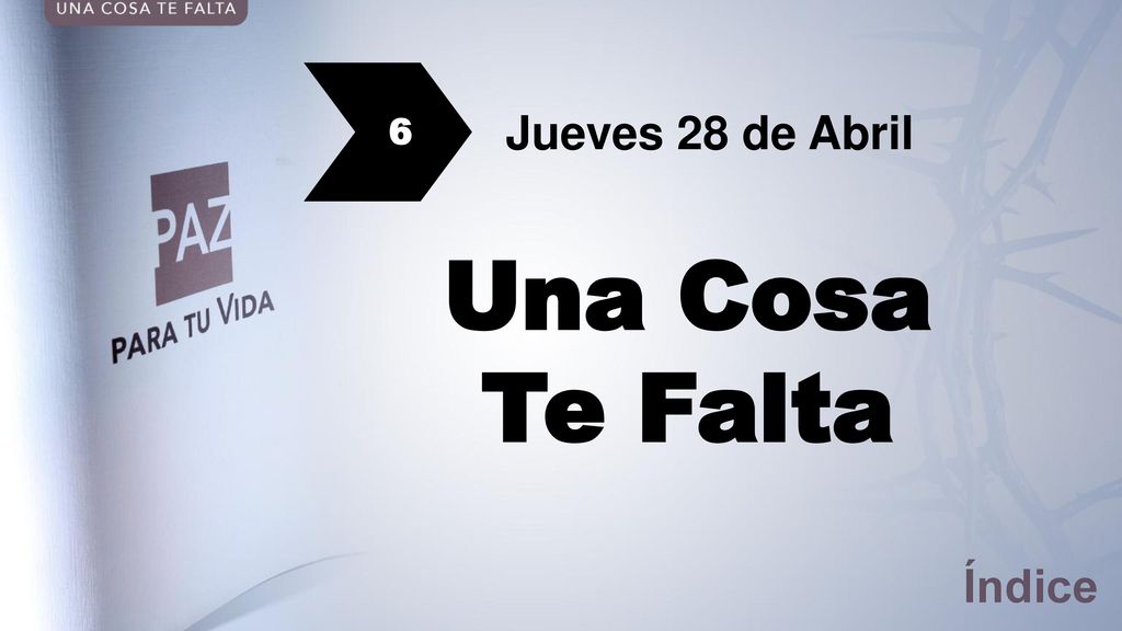 6 Jueves 28 de Abril Una Cosa Te Falta Índice
