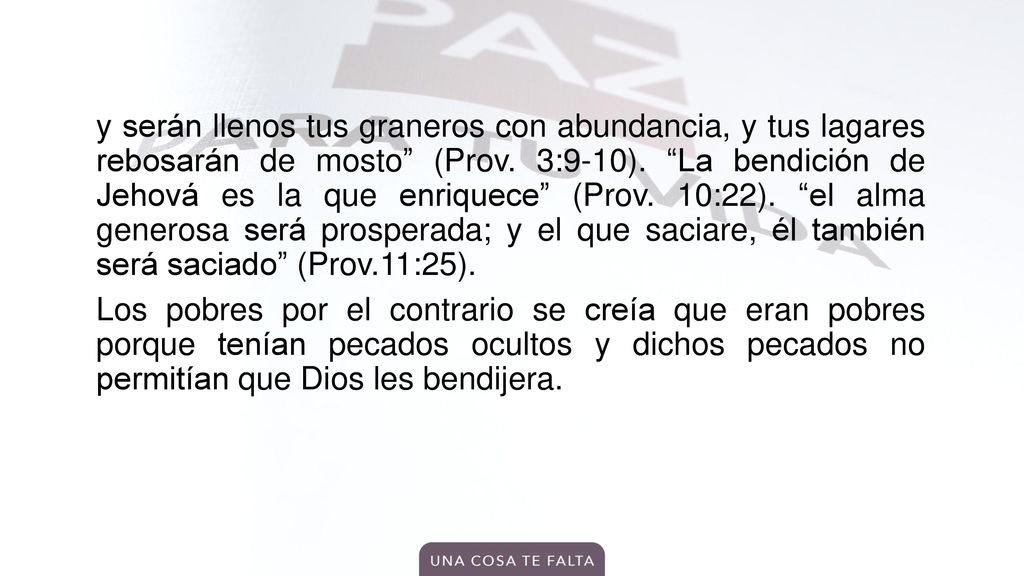 y serán llenos tus graneros con abundancia, y tus lagares rebosarán de mosto (Prov.