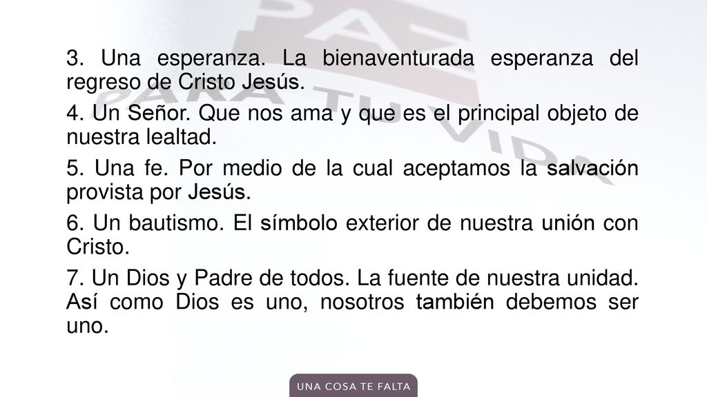 3. Una esperanza. La bienaventurada esperanza del regreso de Cristo Jesús.