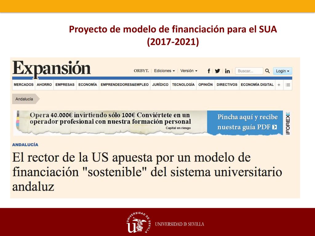 Proyecto de modelo de financiación para el SUA ( )
