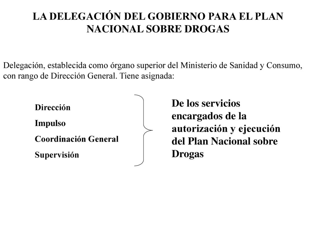 LA DELEGACIÓN DEL GOBIERNO PARA EL PLAN NACIONAL SOBRE DROGAS