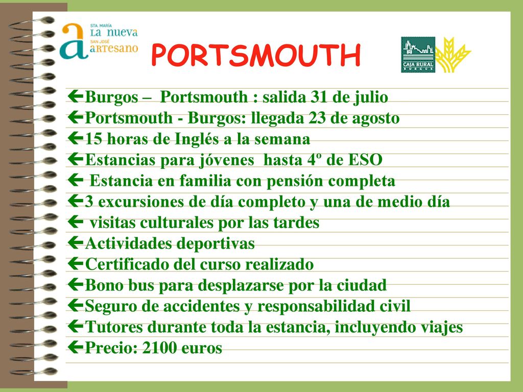 PORTSMOUTH Burgos – Portsmouth : salida 31 de julio
