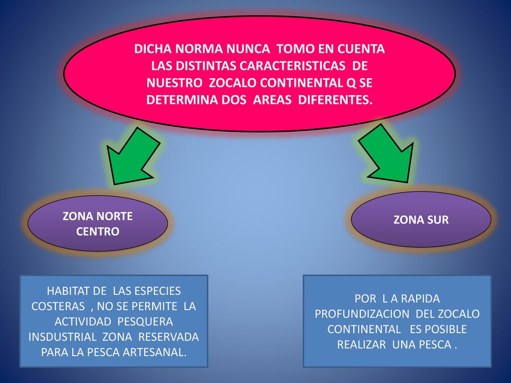 DICHA NORMA NUNCA TOMO EN CUENTA LAS DISTINTAS CARACTERISTICAS DE NUESTRO ZOCALO CONTINENTAL Q SE DETERMINA DOS AREAS DIFERENTES.