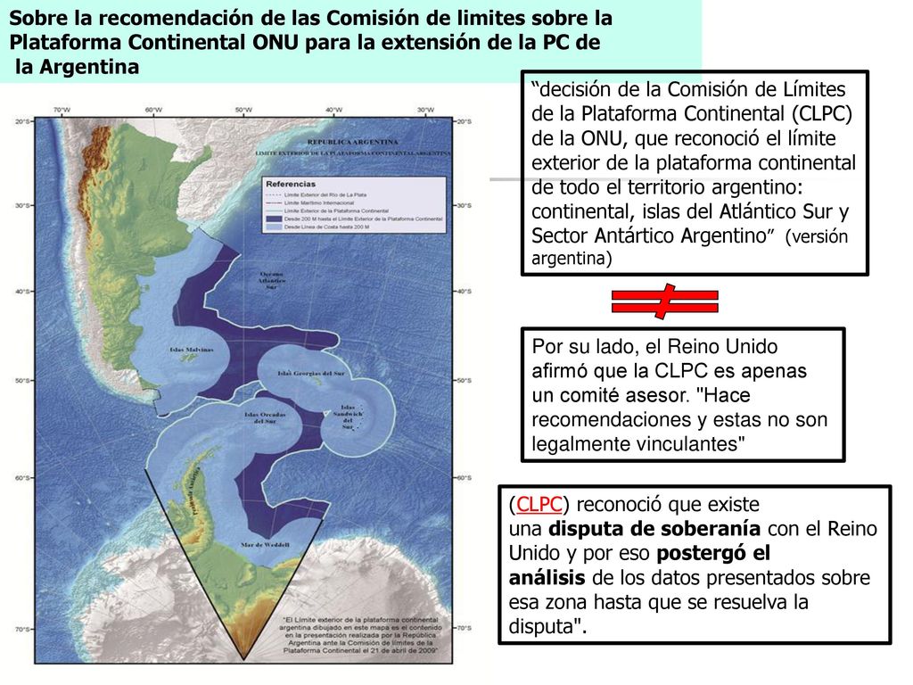 Sobre la recomendación de las Comisión de limites sobre la Plataforma Continental ONU para la extensión de la PC de