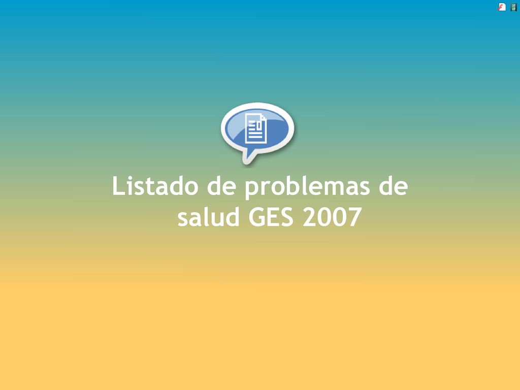 Listado de problemas de salud GES 2007