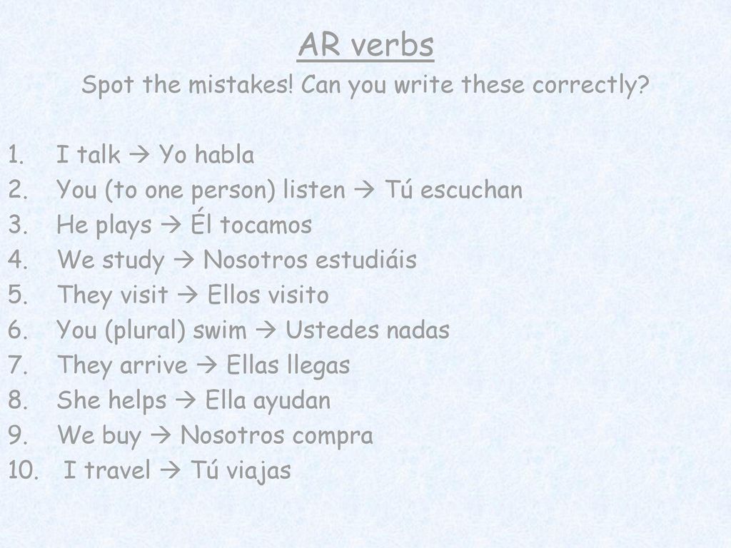 Spot the mistakes! Can you write these correctly