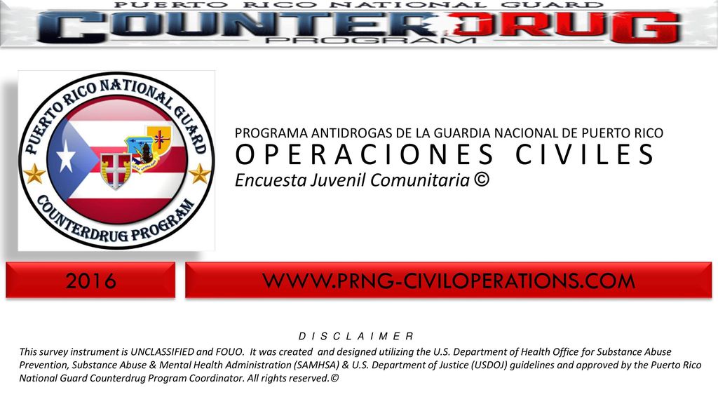 O P E R A C I O N E S C I V I L E S Encuesta Juvenil Comunitaria ©