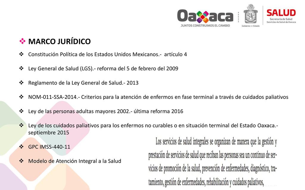 MARCO JURÍDICO Constitución Política de los Estados Unidos Mexicanos.- artículo 4. Ley General de Salud (LGS).- reforma del 5 de febrero del