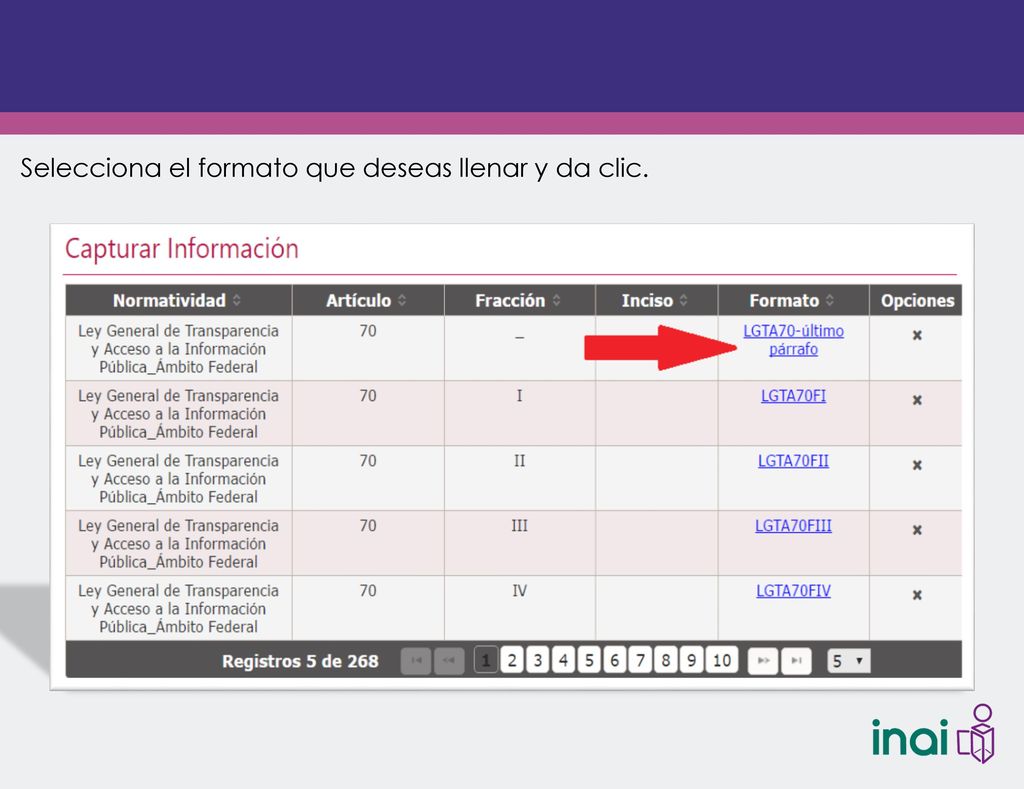 Selecciona el formato que deseas llenar y da clic.