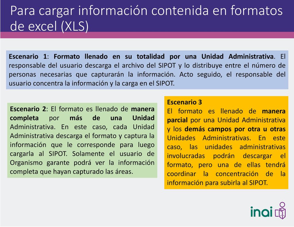 Para cargar información contenida en formatos de excel (XLS)