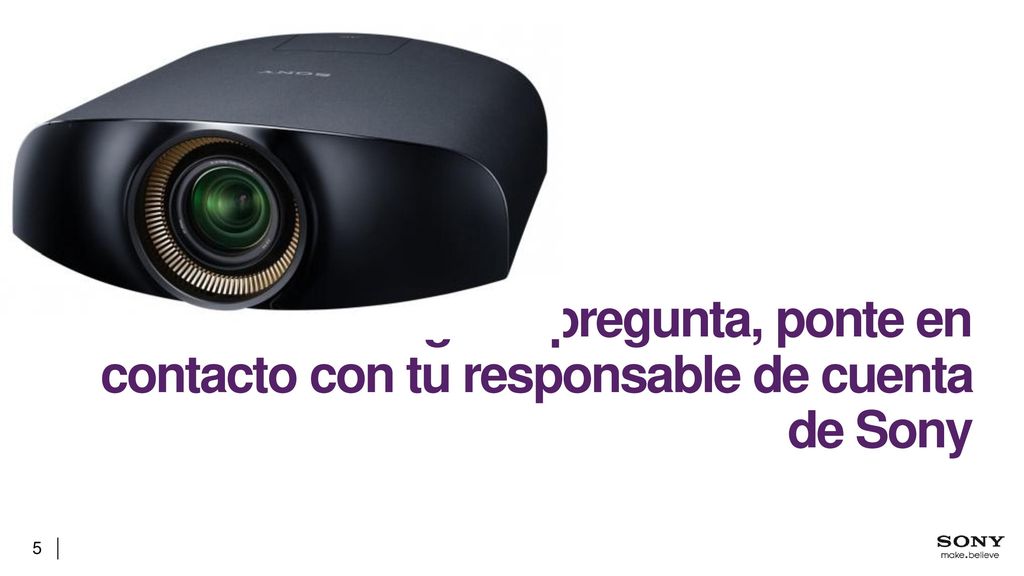 Si tienes alguna pregunta, ponte en contacto con tu responsable de cuenta de Sony