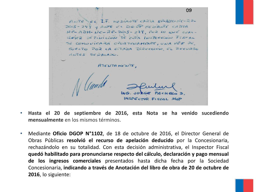 Hasta el 20 de septiembre de 2016, esta Nota se ha venido sucediendo mensualmente en los mismos términos.