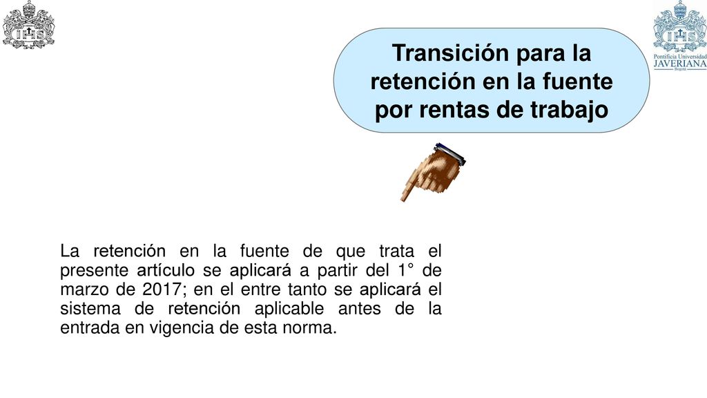 Transición para la retención en la fuente por rentas de trabajo