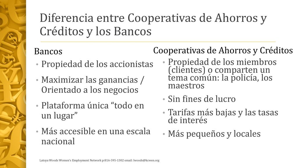 Diferencia entre Cooperativas de Ahorros y Créditos y los Bancos