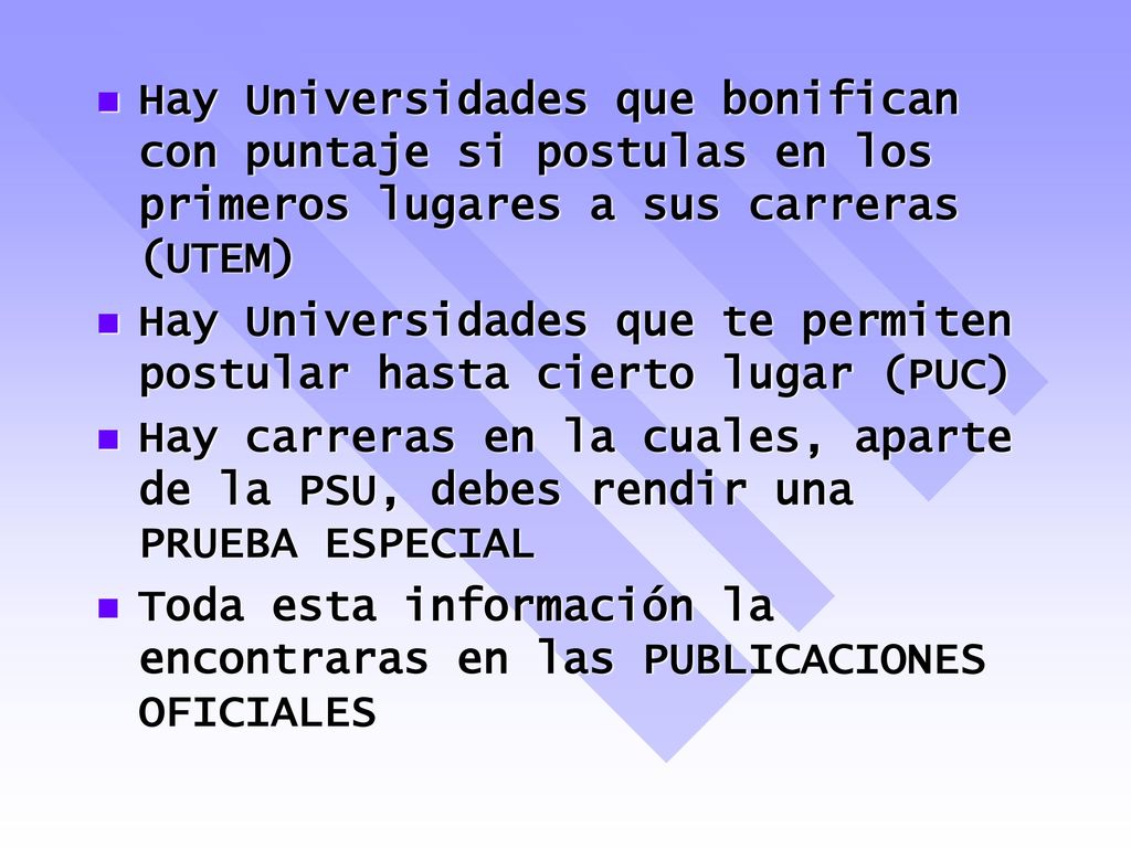 Hay Universidades que bonifican con puntaje si postulas en los primeros lugares a sus carreras (UTEM)
