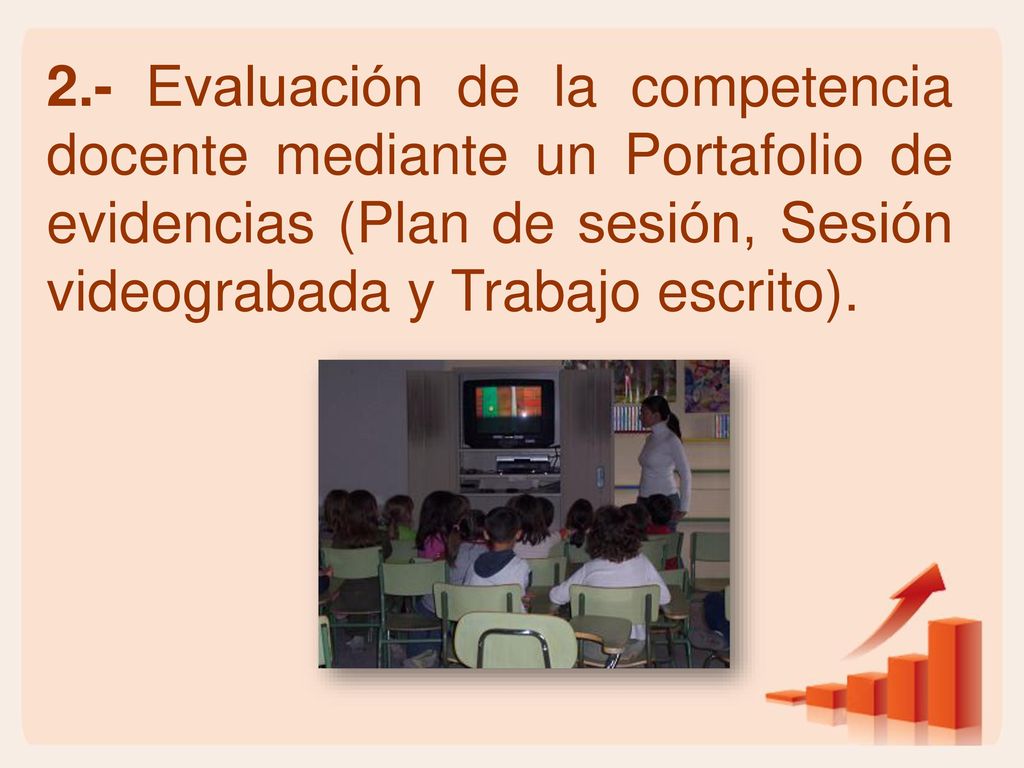 2.- Evaluación de la competencia docente mediante un Portafolio de evidencias (Plan de sesión, Sesión videograbada y Trabajo escrito).