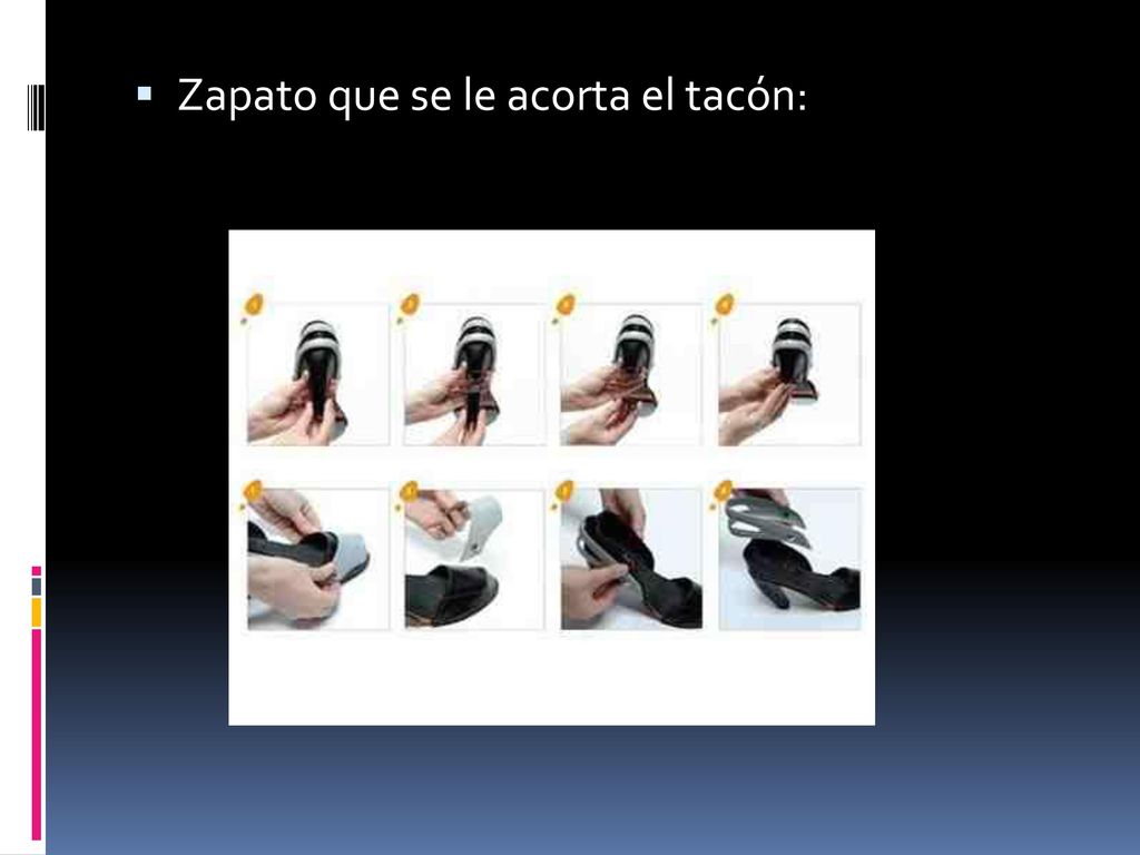 Zapato que se le acorta el tacón: