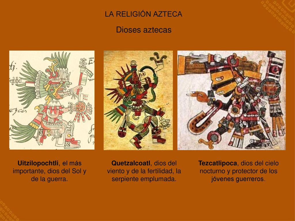 Uitzilopochtli, el más importante, dios del Sol y de la guerra.