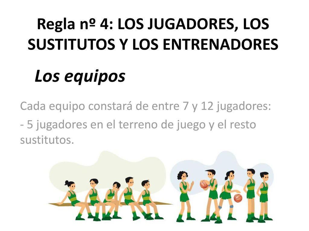 Regla nº 4: LOS JUGADORES, LOS SUSTITUTOS Y LOS ENTRENADORES