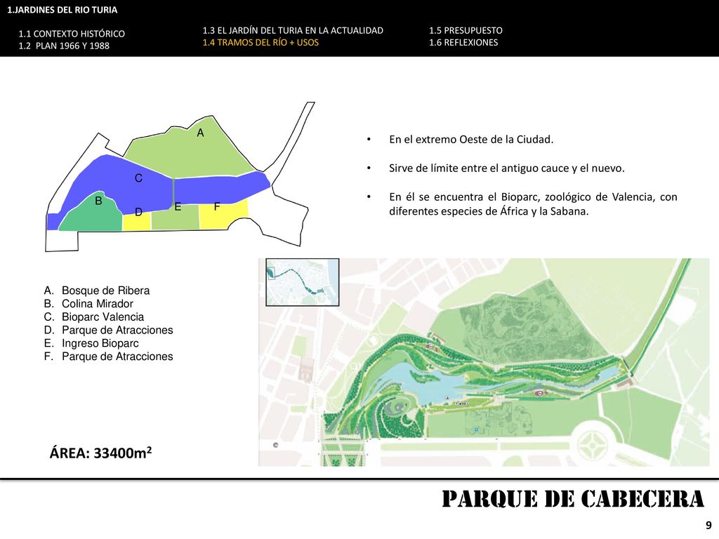 PARQUE DE CABECERA ÁREA: 33400m2 En el extremo Oeste de la Ciudad.