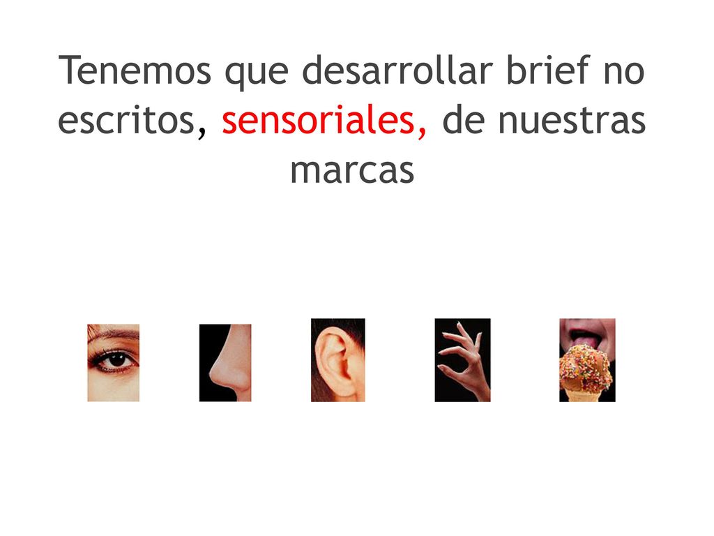Tenemos que desarrollar brief no escritos, sensoriales, de nuestras marcas