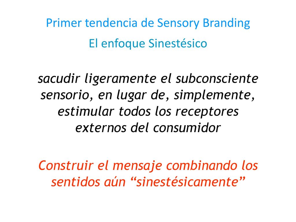 Primer tendencia de Sensory Branding El enfoque Sinestésico