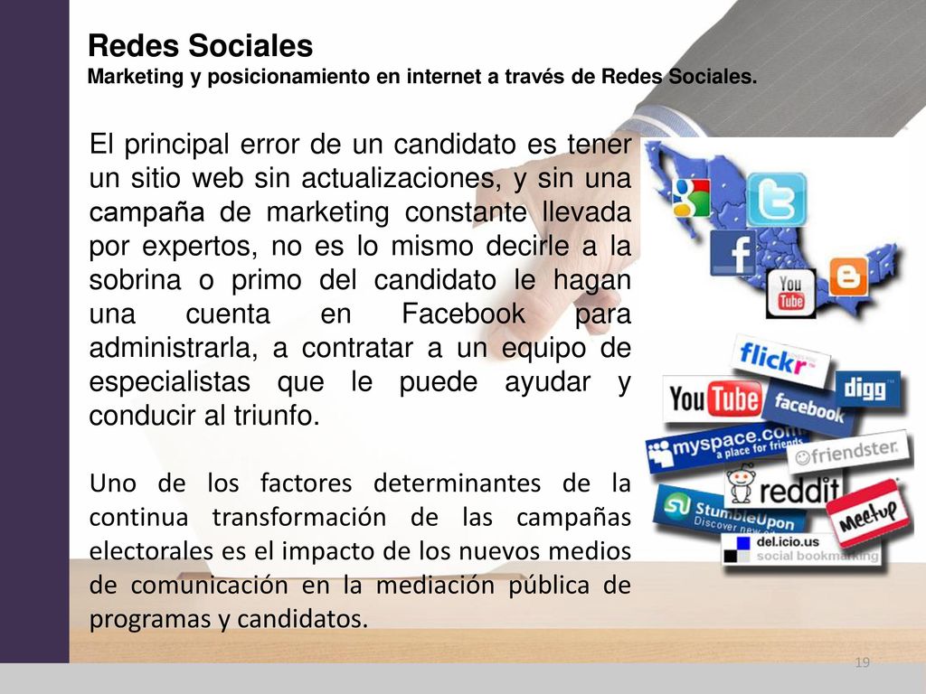 Redes Sociales Marketing y posicionamiento en internet a través de Redes Sociales.
