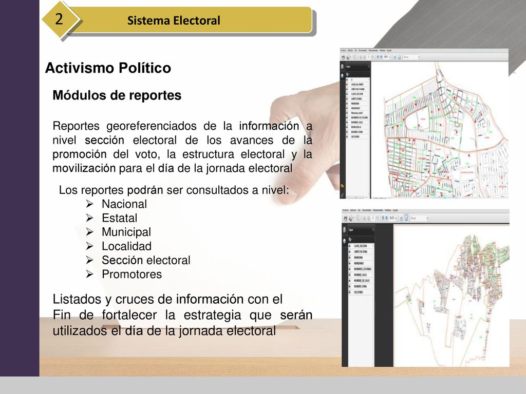 2 Activismo Político Sistema Electoral Módulos de reportes
