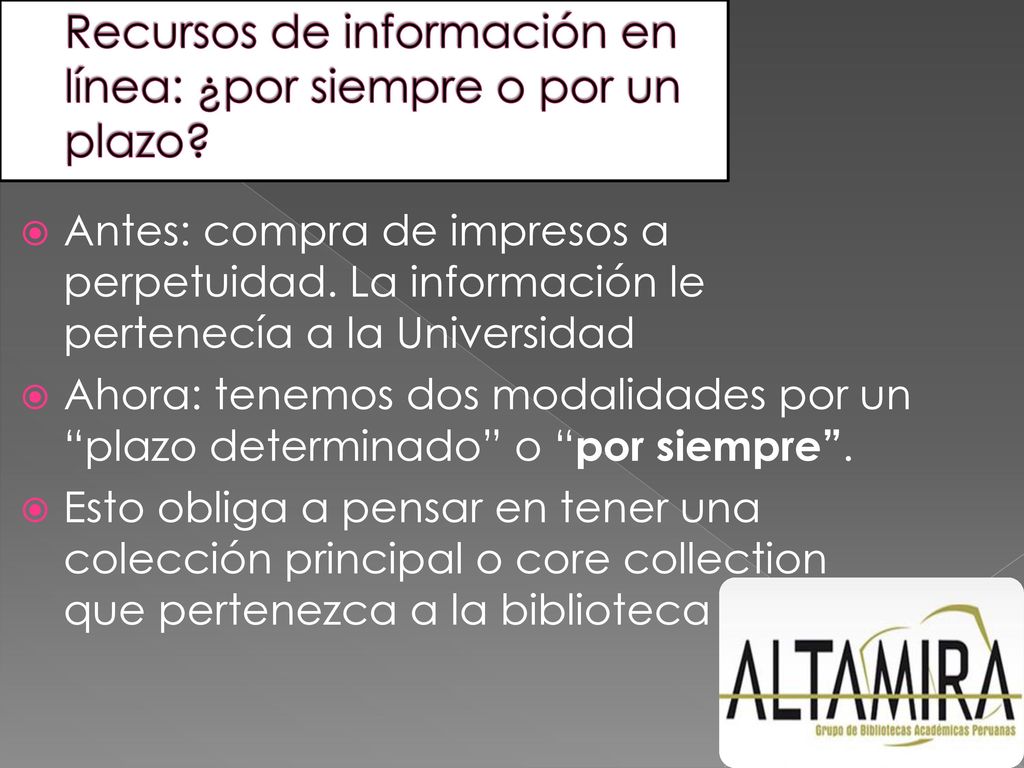 Recursos de información en línea: ¿por siempre o por un plazo