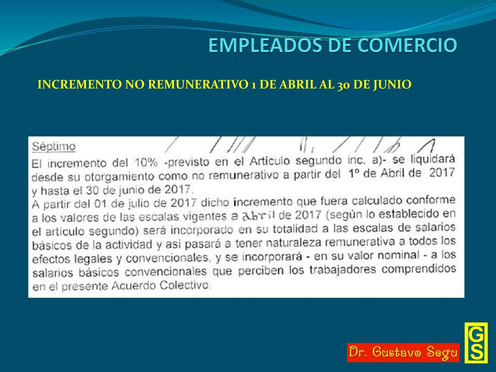 INCREMENTO NO REMUNERATIVO 1 DE ABRIL AL 30 DE JUNIO