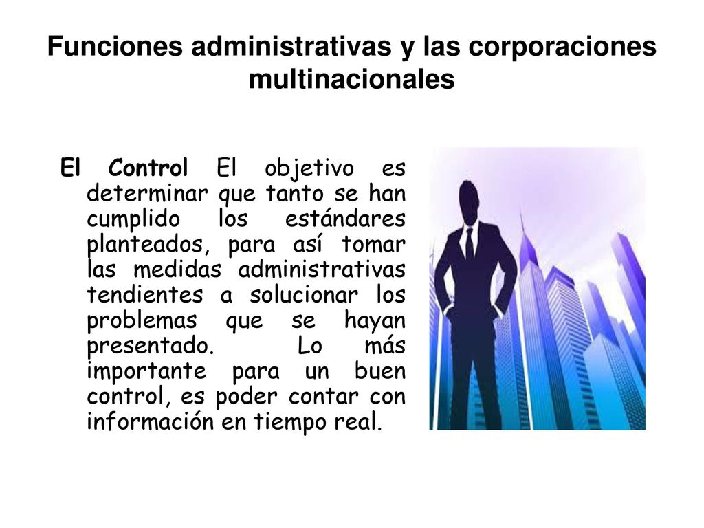 Funciones administrativas y las corporaciones multinacionales