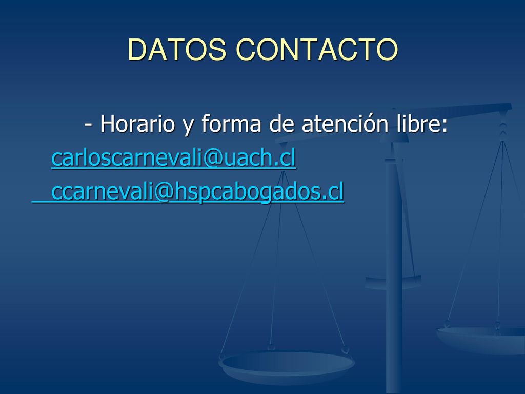 DATOS CONTACTO - Horario y forma de atención libre: