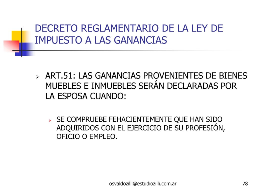 DECRETO REGLAMENTARIO DE LA LEY DE IMPUESTO A LAS GANANCIAS
