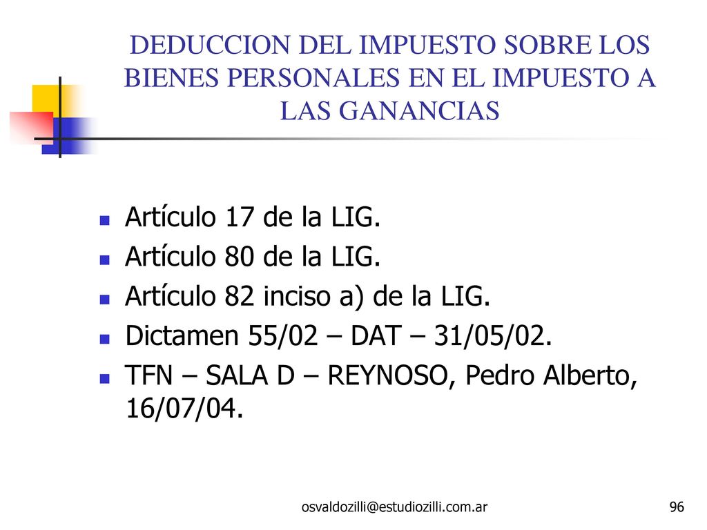 Artículo 82 inciso a) de la LIG. Dictamen 55/02 – DAT – 31/05/02.