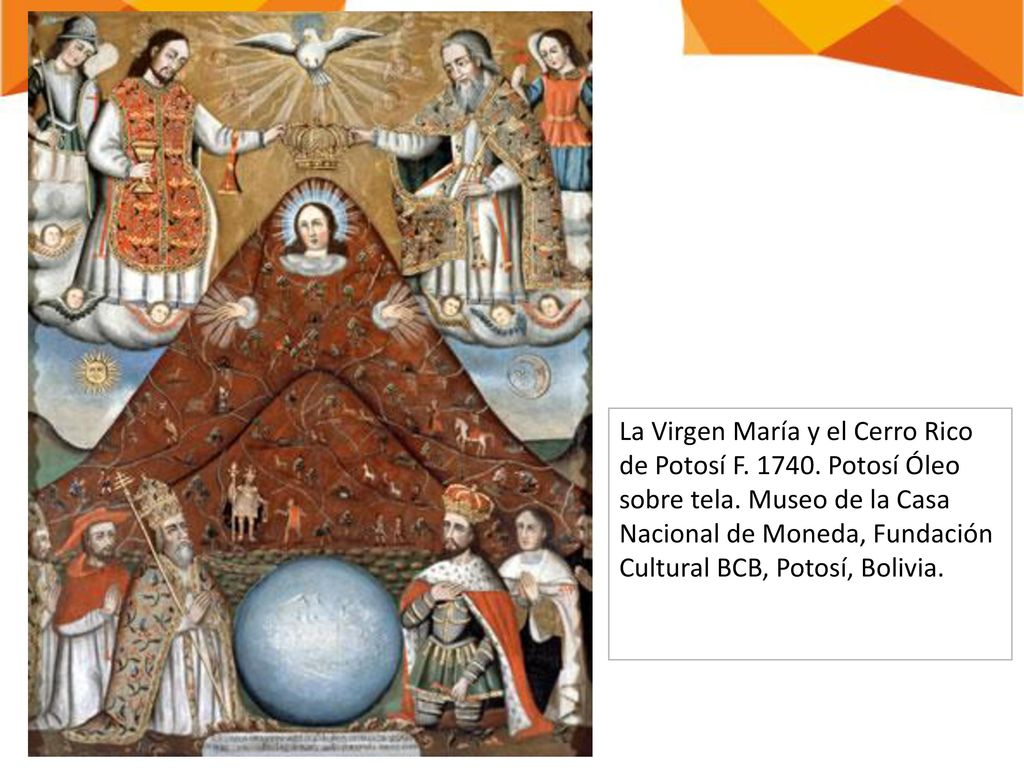 La Virgen María y el Cerro Rico de Potosí F. 1740