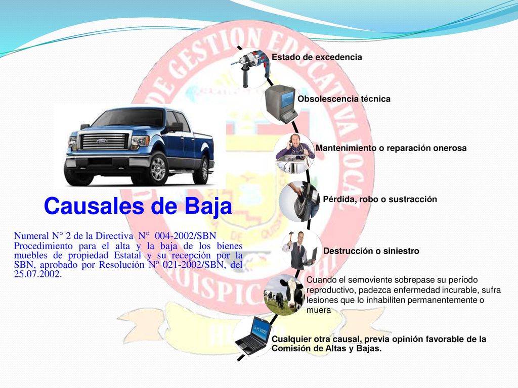 Causales de Baja Numeral N° 2 de la Directiva N° /SBN