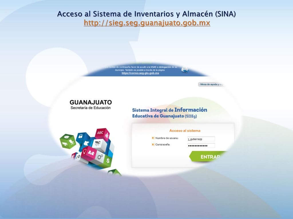 Acceso al Sistema de Inventarios y Almacén (SINA)   seg