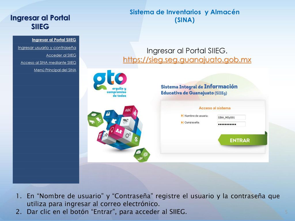 Sistema de Inventarios y Almacén Ingresar al Portal SIIEG