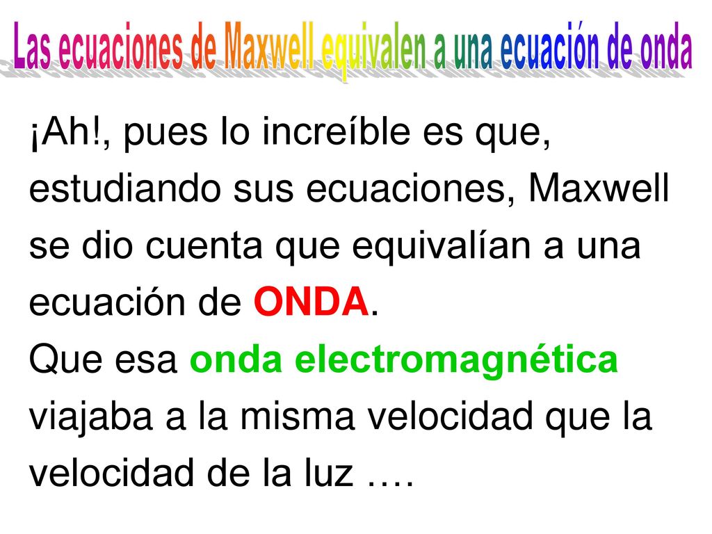 Las ecuaciones de Maxwell equivalen a una ecuación de onda