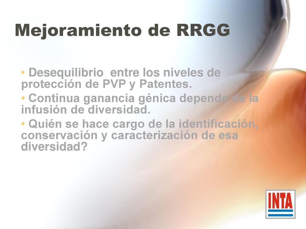 Mejoramiento de RRGG Desequilibrio entre los niveles de protección de PVP y Patentes.