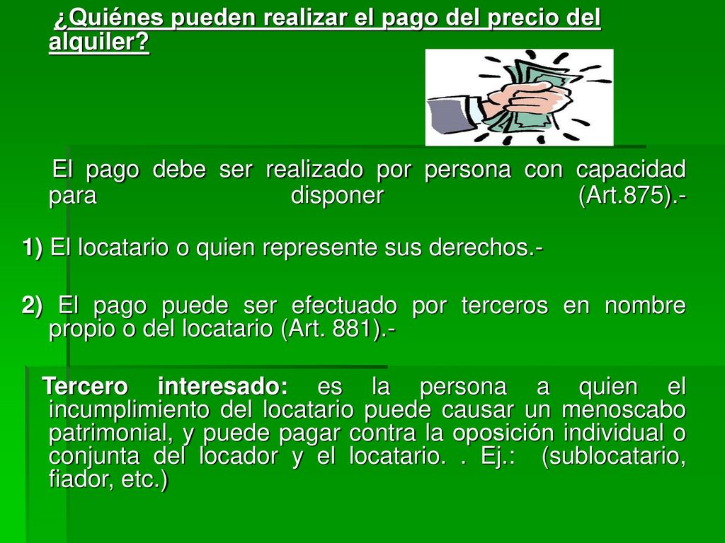 IMPUTACIÓN DEL PAGO Si existen varias obligaciones y el locatario entrega una suma que no las cubre totalmente: ¿a qué deuda se imputará ese pago -